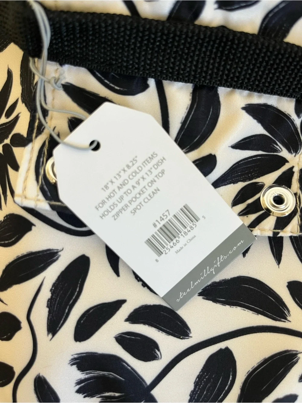 Black & White Floral Travel Organizer Tote